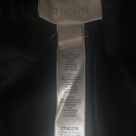 SOLD - Chico’s black leather pants - - Picture 3 of 3